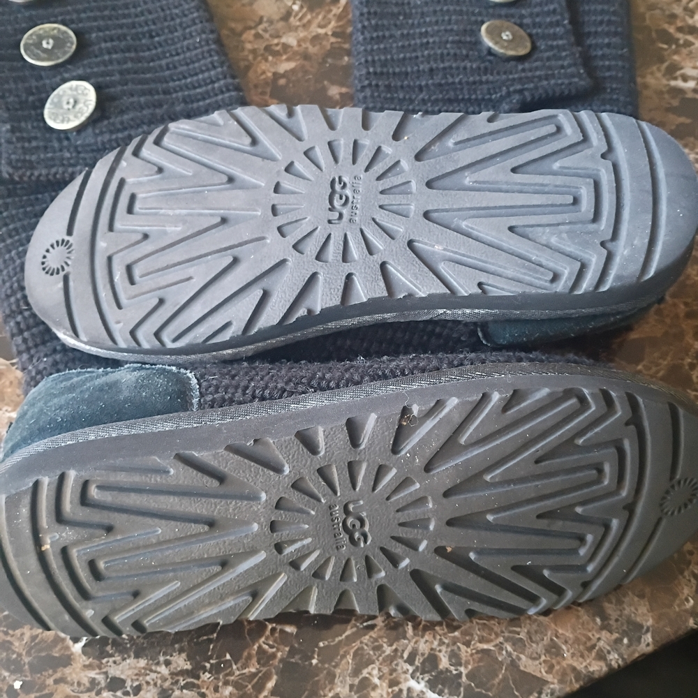UGG Black Knit Suede Booties - Picture 4 of 8
